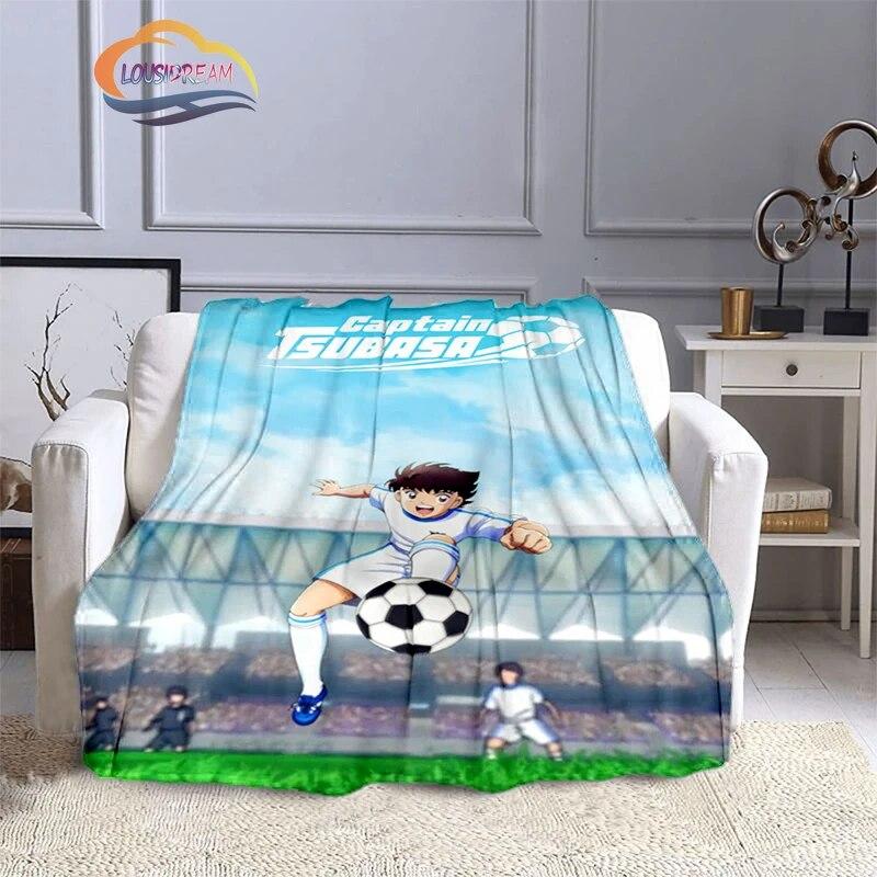 Одеяло с героями мультфильмов «Капитан Цубаса», серия Football Kicers, фланелевая шерсть, кондиционер, теплый чехол для дивана, ворс