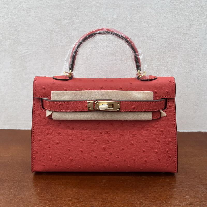 2026 Новая женская кожаная сумка первый слой рисунок страуса коровья кожа первое и второе поколение портативная на одно плечо через плечо женская сумка