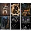 Diamond Painting Kit Cat Full Round Diamond Embroidery Animal Cross Stitch Rhinestone Art Hobby Gifts Home Decoration