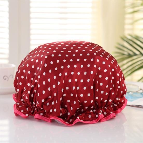 Shower Hat Elastic Multifunctional Thickened Reusable Comfortable Waterproof Double Layer Soft Large Brim Bath Cap Household Supplies