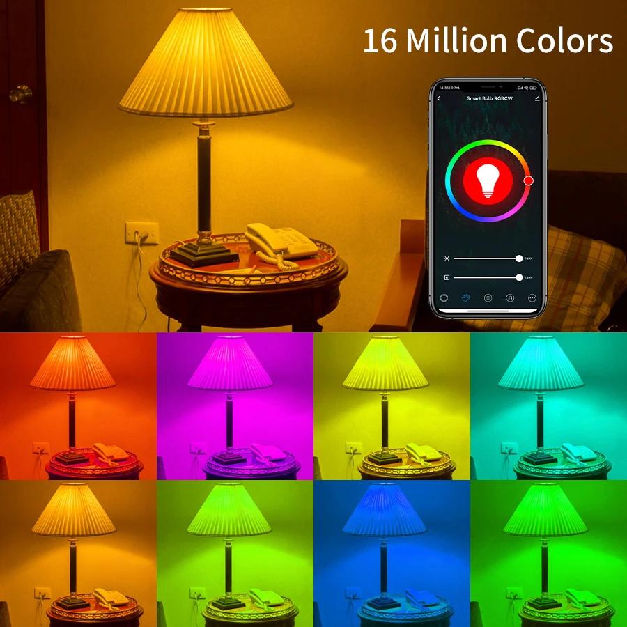 Tuya WiFi Smart Bulb Alexa LED Lamp 110 В 220 В 10 Вт 15 Вт 20 Вт E27 RGB Smart Light Bulbs Smart Life APP работает с Google Assisatnt