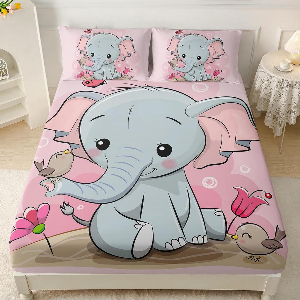 Beautiful Butterfly Pattern Mattress Three-Piece Digital Printing Home Bedding Set Adult Children