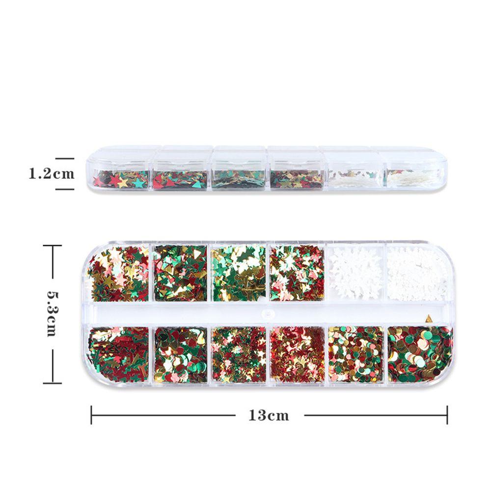 Holographic Laser Nail Decoration 12 Grids Plum Christmas Series Butterfly Nail Glitter Sequins