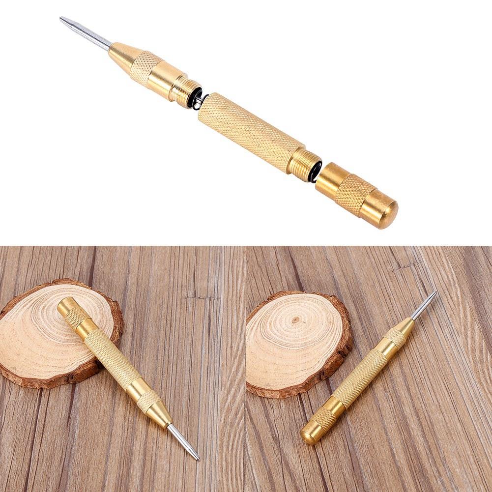 SemiAutomatic Center Punch Tool with HSS Tip Spring Loaded Brass Body
