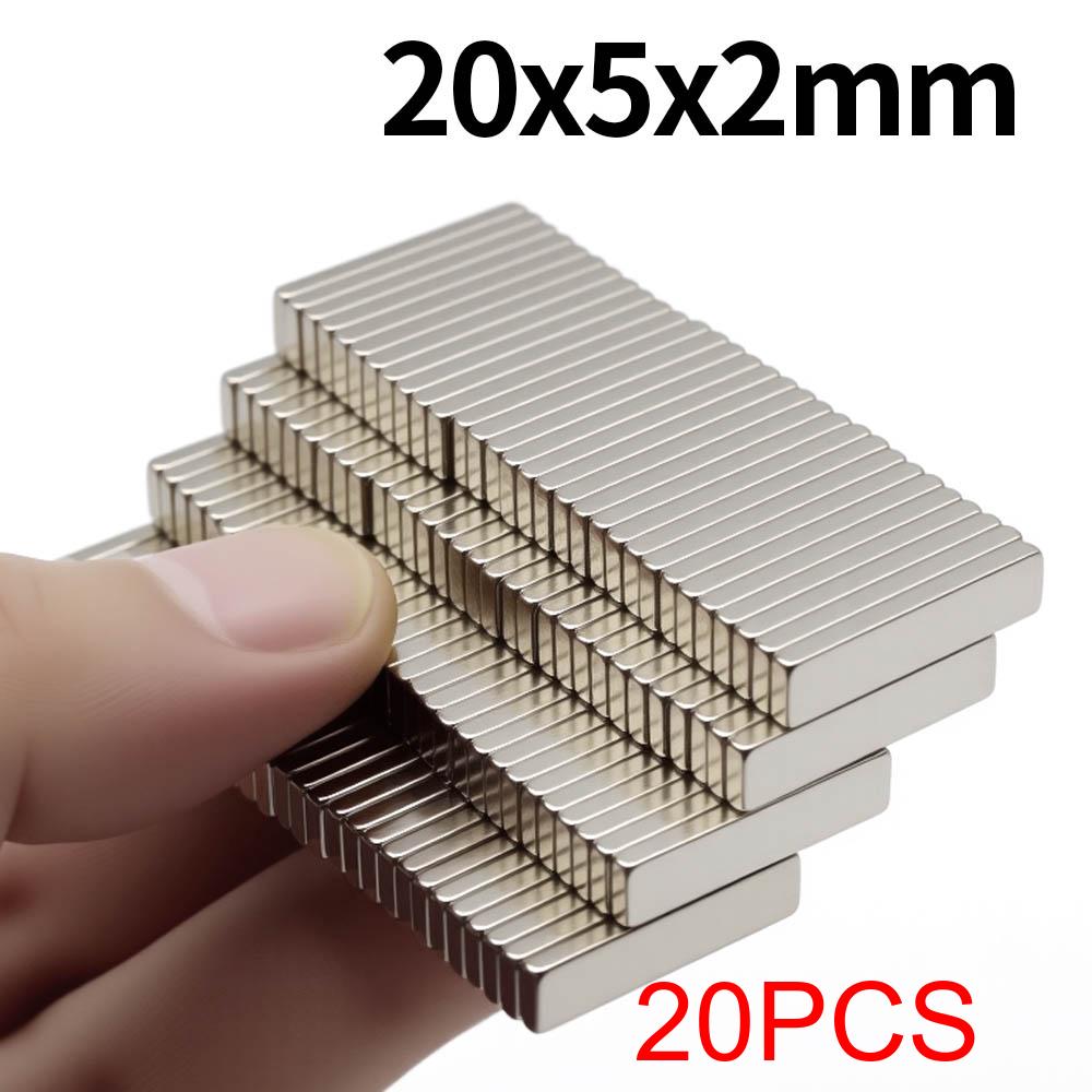 20x5x2мм Суперсильный Неодимовый Магнит N35 NdfeB Постоянный Магнитный иманес Блок Мощные Магниты Магнит на Холодильник