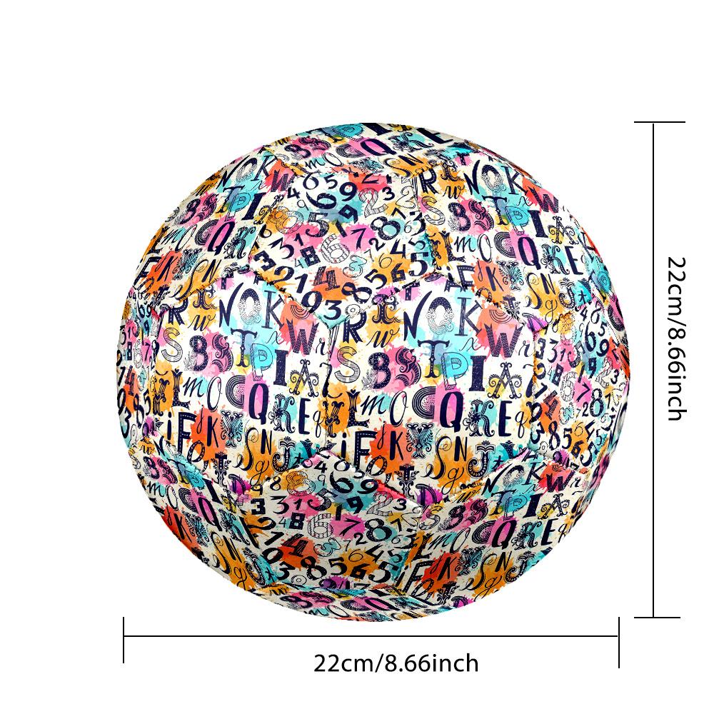 1pc Abstract Alphabet Art Colorful Number Outdoor Sports Football, Size 5, Comfortable And Durable Feel,Gift yy26060425
