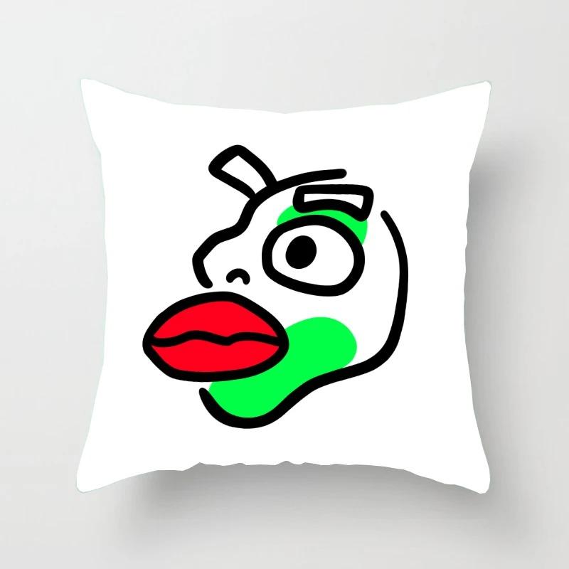 Наволочка с абстрактным рисунком смайлика для автомобиля, украшения для офиса, гостиной, дома