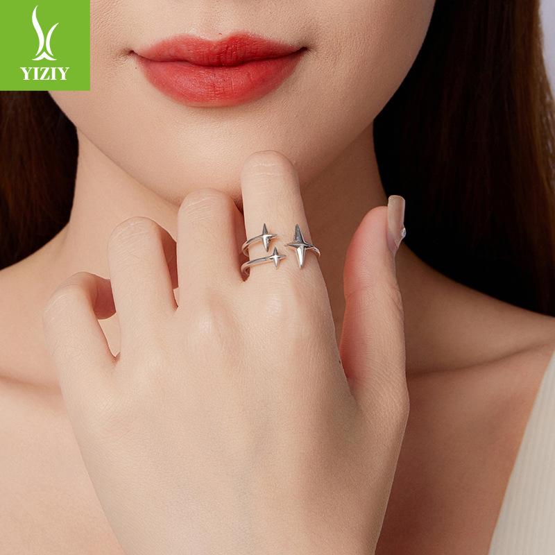 Кольцо открытое Sparkle Starlight из стерлингового серебра S925, кольцо «Звезда мечты», ювелирное изделие