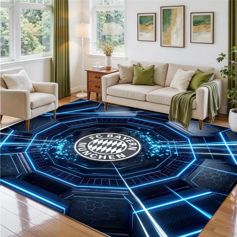 Bayern Munich Design Crystal Velvet Rug Soft Decorative Mat for Bedroom Entrance
