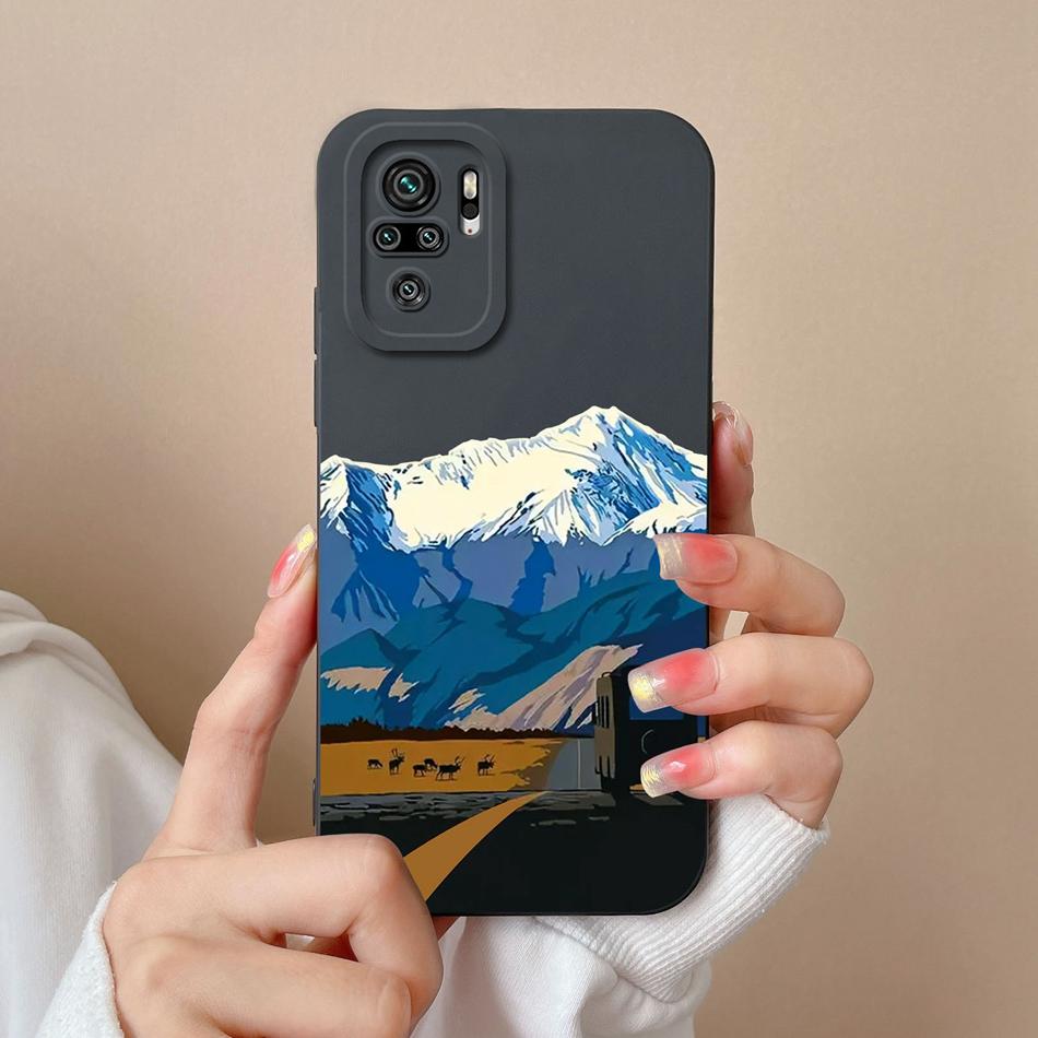 For Redmi Note 10 10T 10S Phone Case Cartoon Liquid Silicone Full Coverage Anti Drop Bumper For Xiaomi Redmi Note10 10 S T Funda