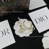 Women's Luxurious C-Shaped Pearl Tassel Earrings with CD Letter and Diamond Inlays