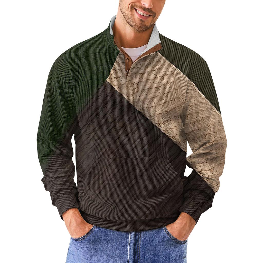 Мужская повседневная толстовка в стиле ретро с градиентным принтом