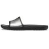 Sloane Shine Low Slide Flat Casual Slippers Women's Black & Silver