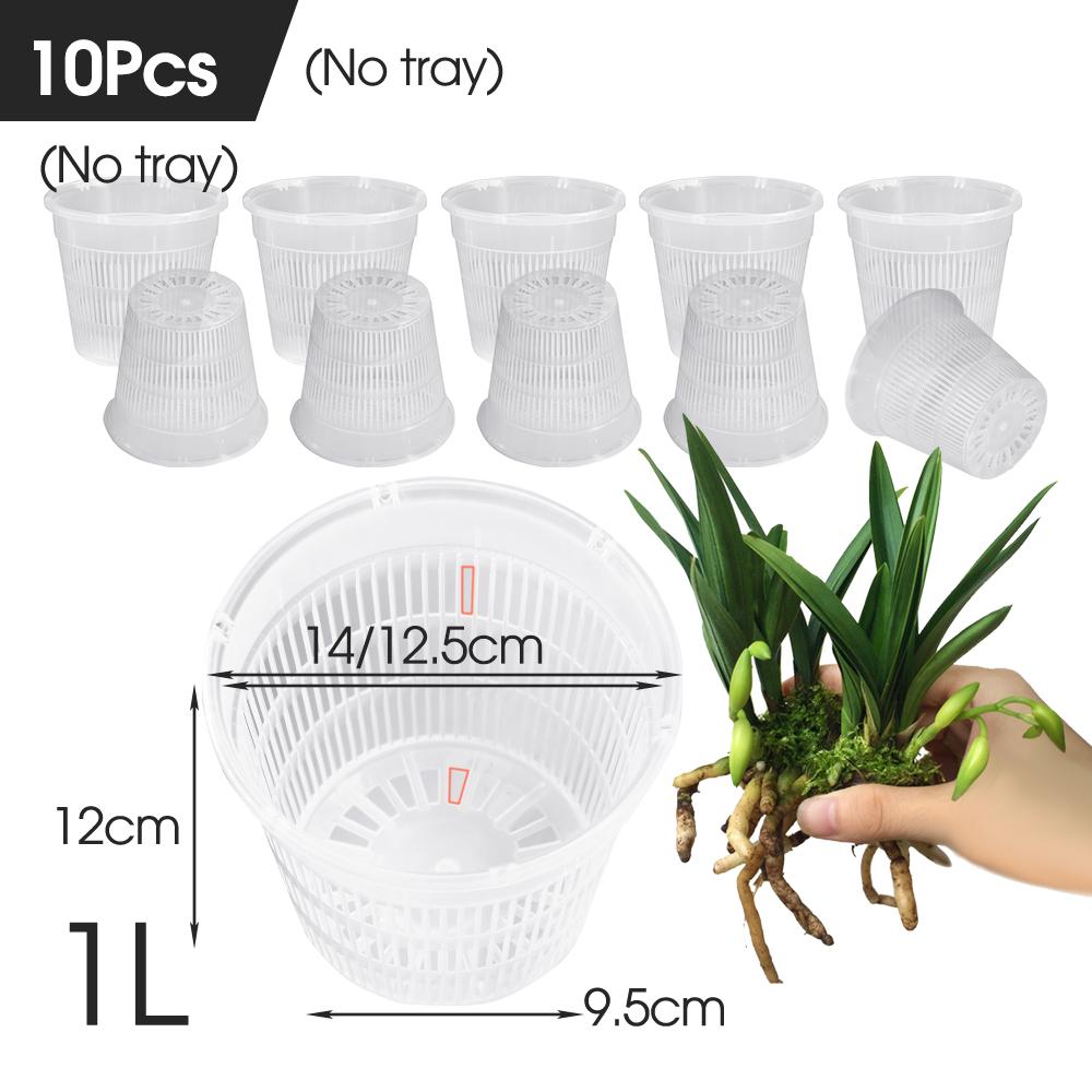 5-20 шт прозрачных пластиковых горшков для орхидей с отверстиями, дышащие, прорезные, для украшения дома, садовые цветочные корзины для помещений и улицы