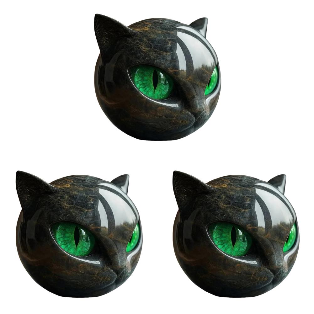 1/2/3PCS Black Cat Figurine Resin Luxury Black Cats Stone Sculpture Decorative Cat Head Ornament Home Office Desk Decor Gift