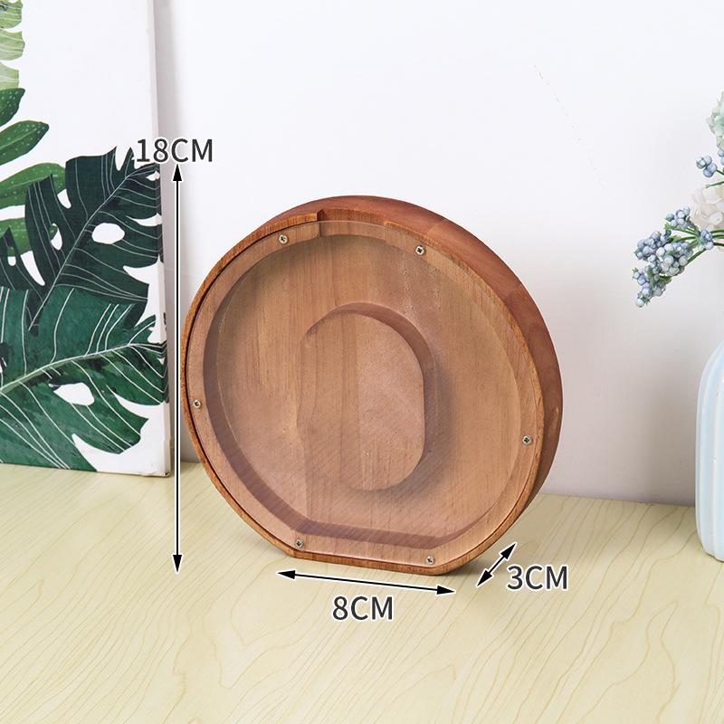 Деревянная и акриловая копилка для детей с алфавитом - прозрачный дизайн животных