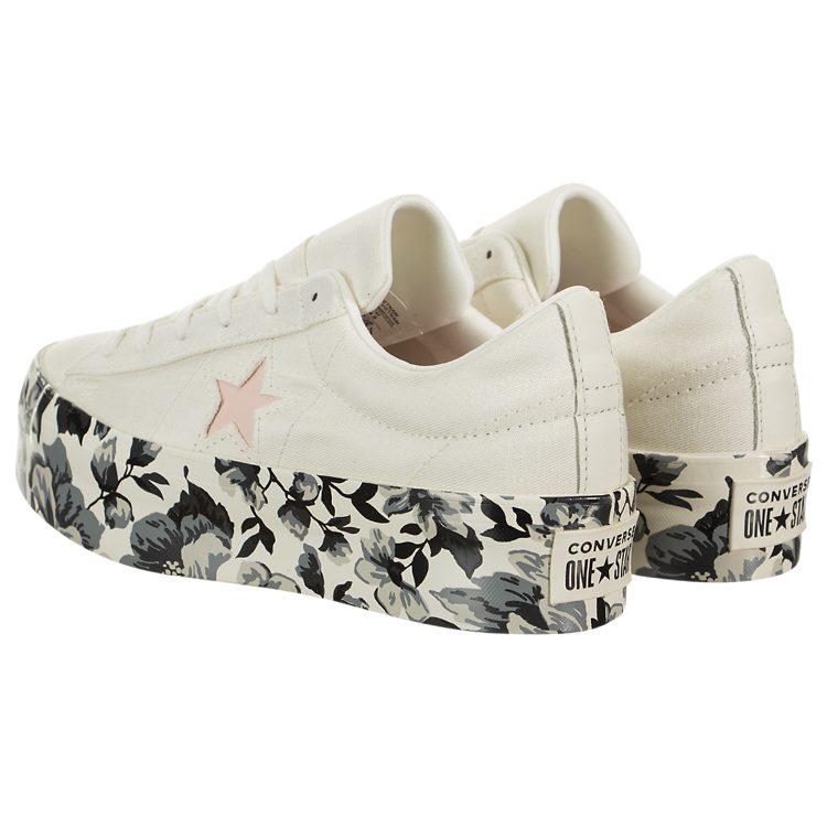 Converse Женские кеды на платформе с принтом быка из канваса Белый/Черный/Розовый 561767C