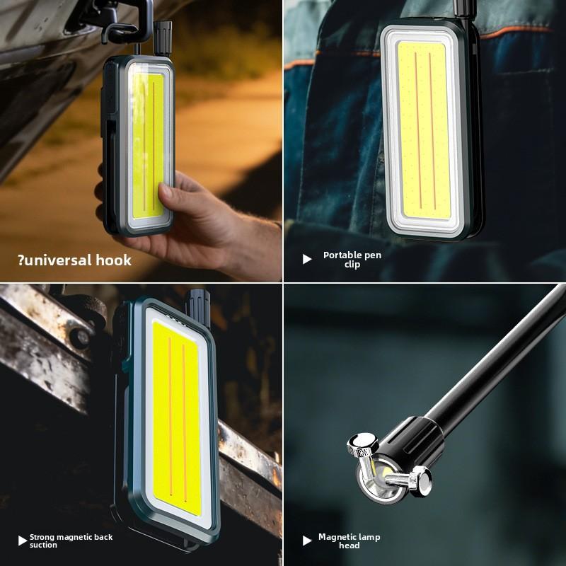 Cross-border New Magnetic ABS Work Light USB Charging COB Light Source Digital Display 360 Flexible Hosemultifunctional Car
