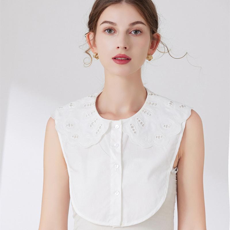Hollow Doll Collar White Shirt Half Shirt Fake Collar Lady Casual Flower Decoration Collar Girls Detachable False Blouse Collar