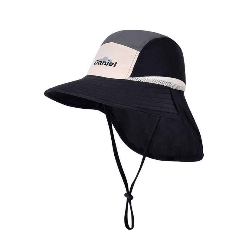 Children's hat large brim shawl neck protection sunscreen hat outdoor travel visor quick drying waterproof breathable bucket hat