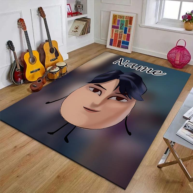 Custom KPop Demon Hunters Mat Personalized Name, Polyester Washable Indoor Entryway Rug, Gift for Christmas, Easter, Thanksgiving Day