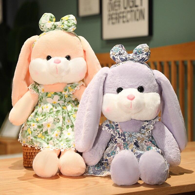 40/50/70 см Kawaii юбка с цветочным принтом, плюшевые игрушки в виде кролика, мягкие игрушки в виде кролика, милые игрушки для детей, подарки на день рождения для девочек