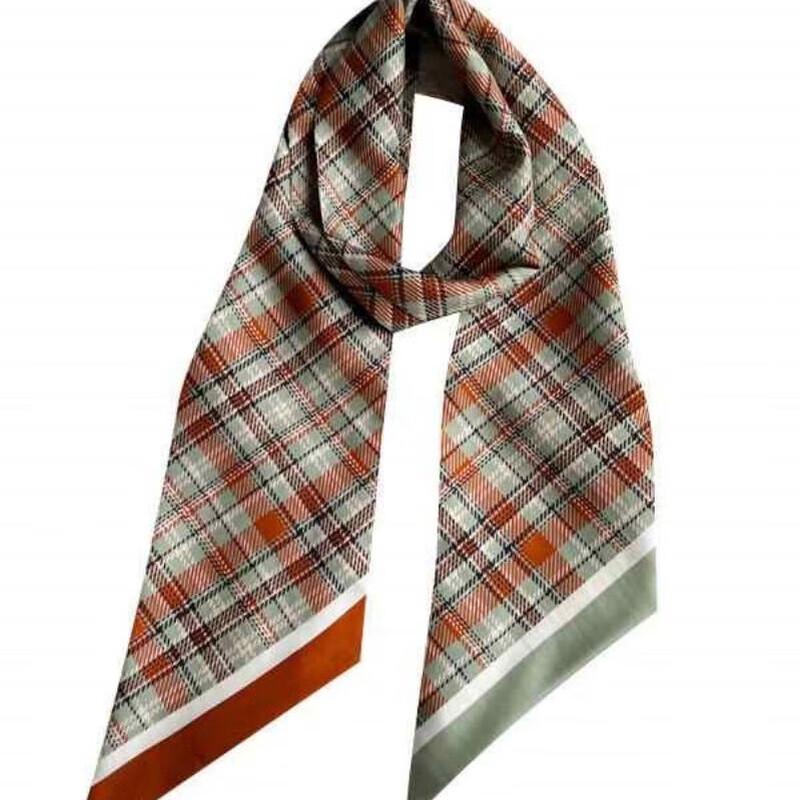 NINA SOLOR Double-Layer Heavy Twill Silk Scarf & Ribbon