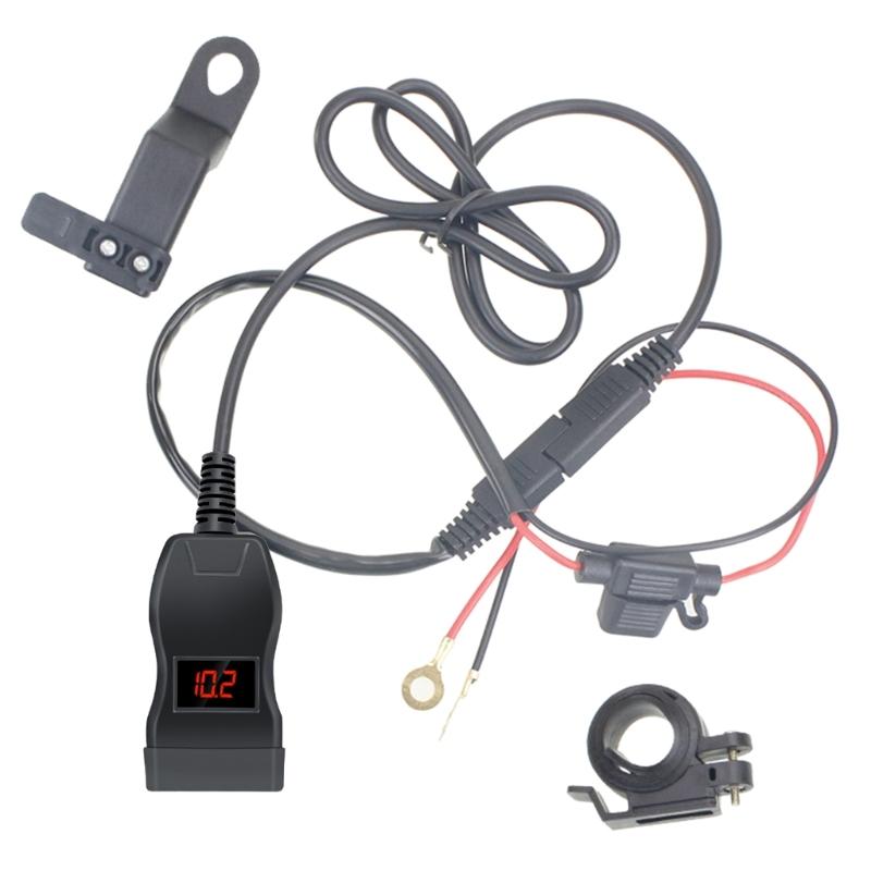 12В 24В Комплект USB-порта для мотоцикла Адаптер SAE на USB на мотоцикле Быстрые USB-зарядные устройства Водонепроницаемая розетка Type C