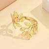 Luxury Leaf Stainless Steel Rings For Women Fashion Gold Plated Leaves Adjustable Open Finger Rings Party Wedding Jewelry Gift