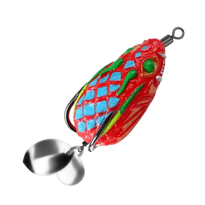 4cm 5.8g Ray Frogs Crankbait Lures PVC Frogs Lures Fishing Lures with Double Hook Blackfish Frogs Baits Multiple Color