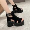 Fashion 2025 Summer New Sandals 8CM Wedge Heels Sneakers Women Beach Flip Flop Casual Sandals Breathable Platform Walking Slippers