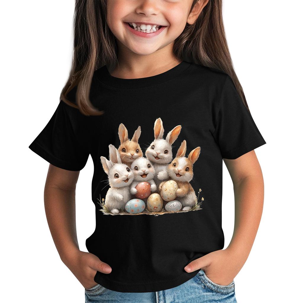 Children's Short Sleeve Neck T-Shirt Animal Print Daily Casual Top