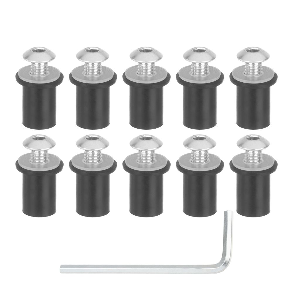 10Pcs M5 x 15mm Moto Decor CNC Windshield Bolt Motorcycle Windscreen Screw Kit Nuts Fastener