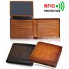 RFID Blocking Genuine Leather Wallets for Men, Large Capacity Top Layer Cowhide Bifold Vintage Wallet with 2 ID Window Gifts for Him