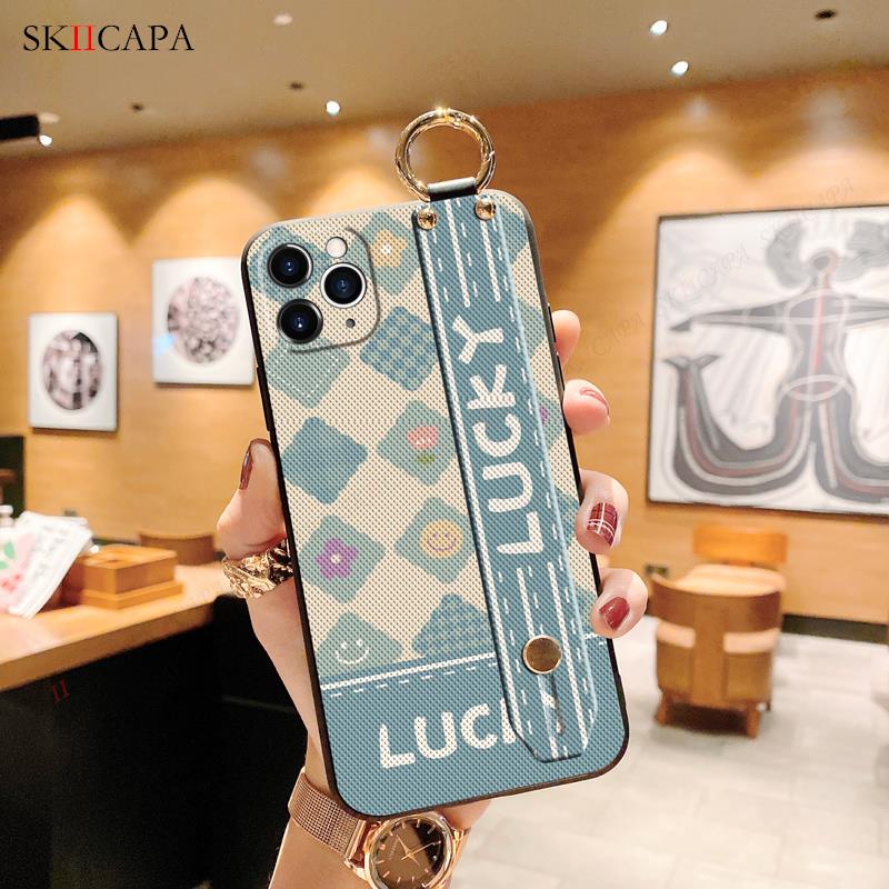 Vintage Flower Wrist Strap Case For Samsung M54 M14 M20 M53 M23 M33 Stand Holder Soft TPU Cover For Galaxy A54 A34 A24 A14 A04