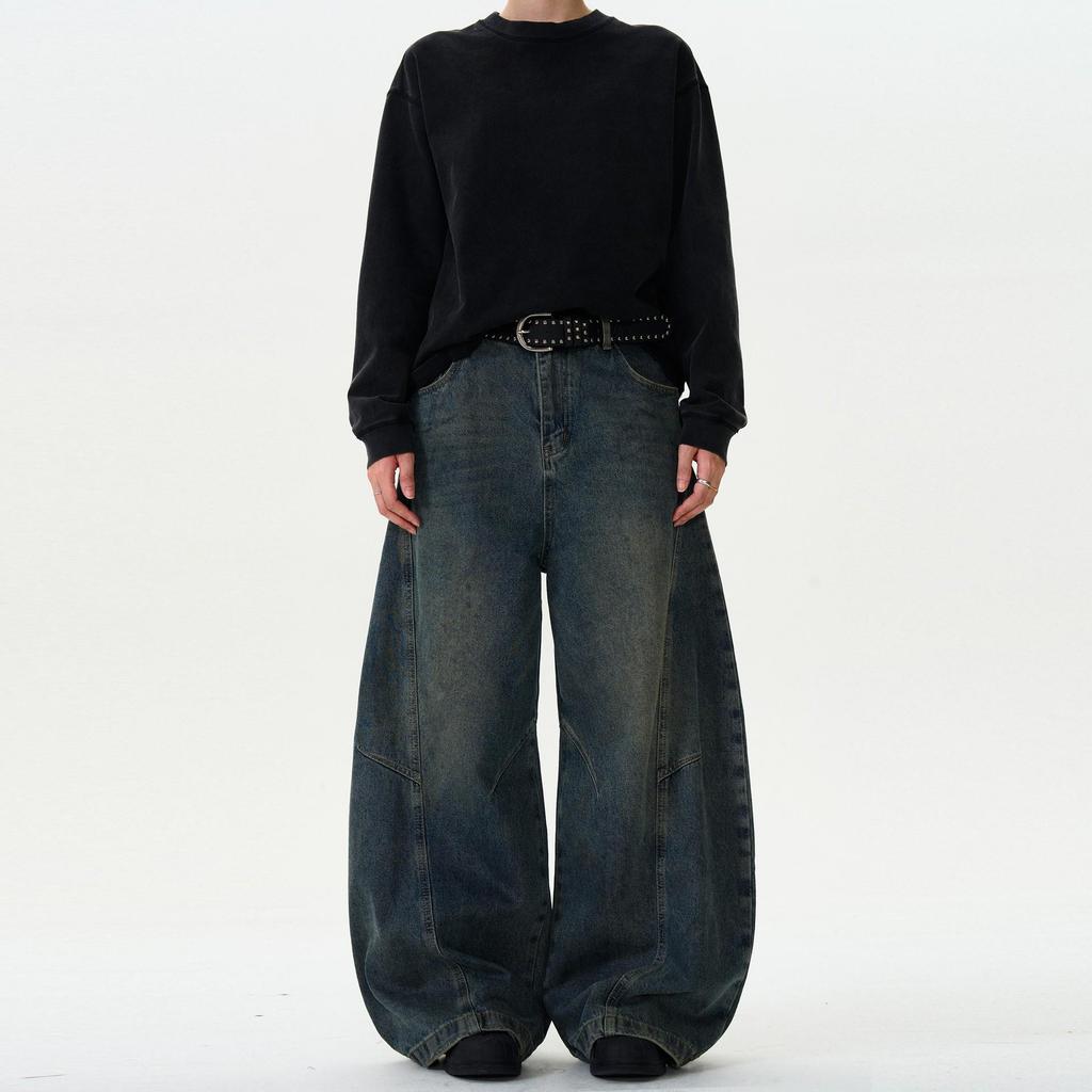 Американские Ретро Вываренные Потертые Джинсы Широкие Штанины - Унисекс Повседневный Тренд