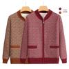 Elderly Women's Thick Fleece Cardigan Sweater Coat