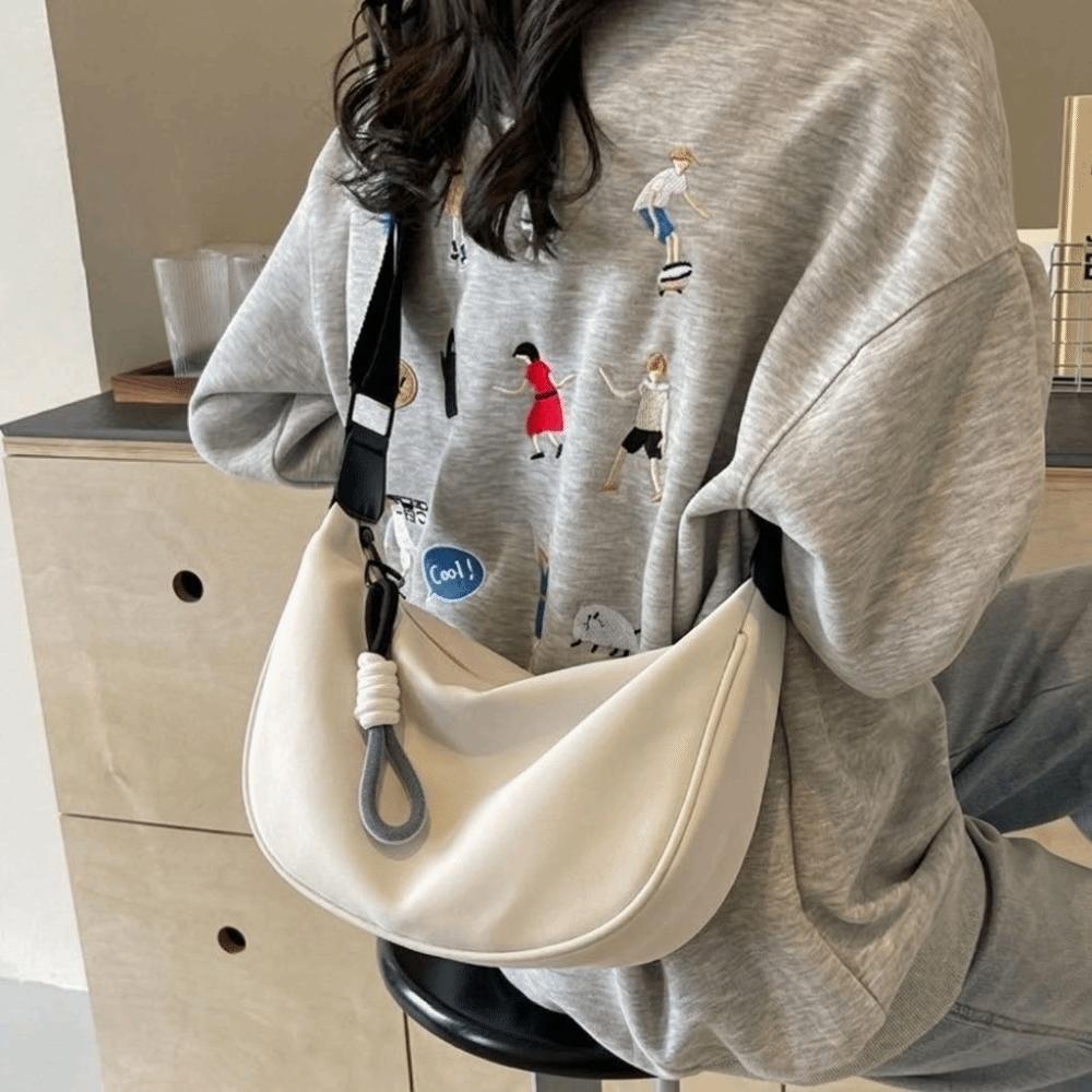 Wide Shoulder Strap Single Shoulder Bag Fashion Style Oxford Dumpling Bag Commuting