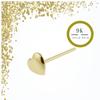 KODY PIERCING 9K Gold Embossed Heart Straight Nose Stud - Quality Piercing