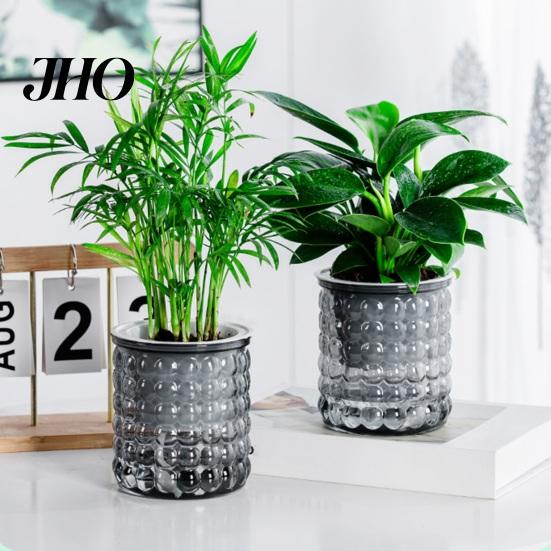 Lazy Gardener Flowerpot Self-Absorbing with Transparent Water Level Indicator Self Watering Planter Decorative Home Plant Pot Bubble Texture