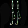 5pcs/set Fluorescent Green Strong Sharp Spring Hooks High Carbon Steel Fishing Hook for Saltwater Freshwater Fishing 8# -13#