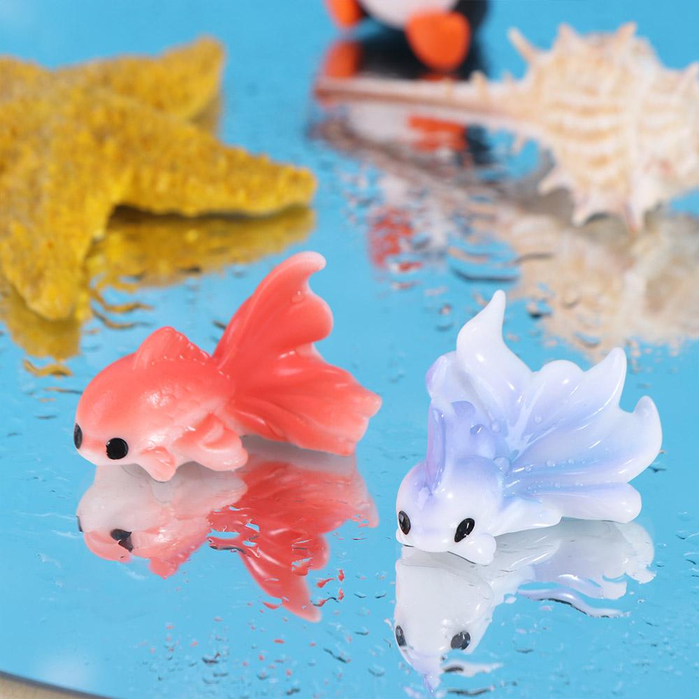 Декоративные золотые рыбки Микро-ландшафт Симуляция Смола Золотые рыбки Украшения Мультяшные Мини Разноцветные рыбки Аквариум