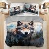 3pcs Wild Forest Wolf 3D Printed Bedding Set Cozy Comfortable Duvet Cover King Queen Twin Size Birthday Gift Bedroom Decoration