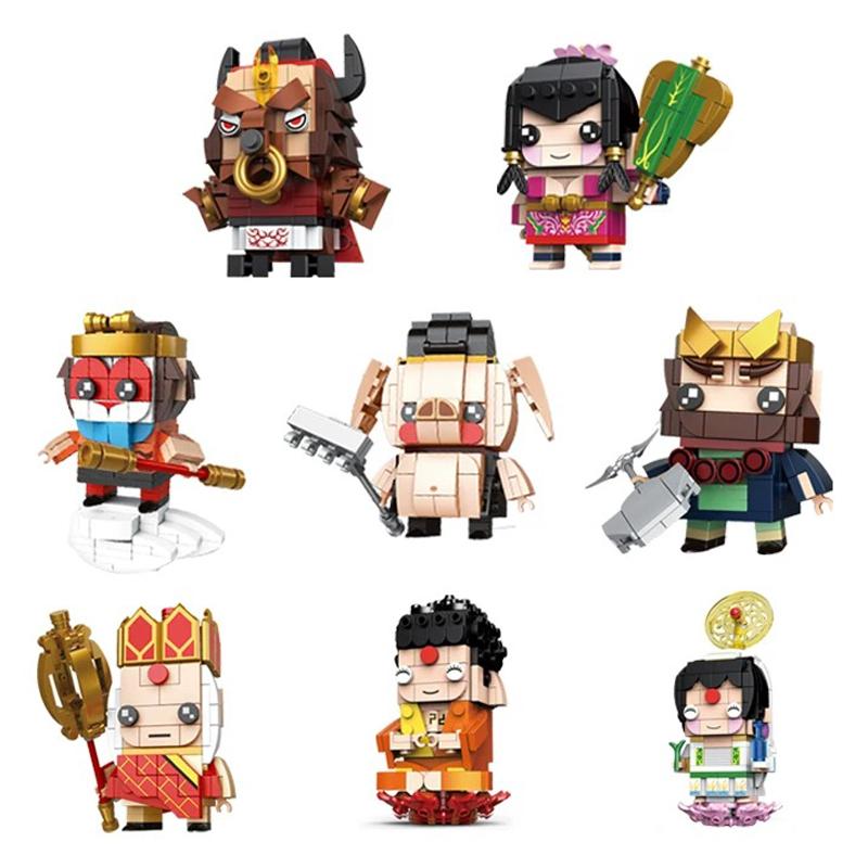 DECOOL Journey to the West Brickheadz Building Blocks Monkey King Pigsy Demon Bull King Bricks Toys For Boys Children Gifts