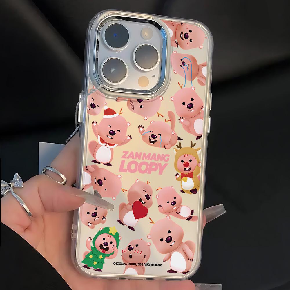 Корейский Мультяшный L-Loopys Новый Чехол Для Телефона Для IPhone 17 16e 16 15 14 13 12 11 Mini Pro Max X XR 8 7 Air Plus Прозрачный Мягкий Чехол