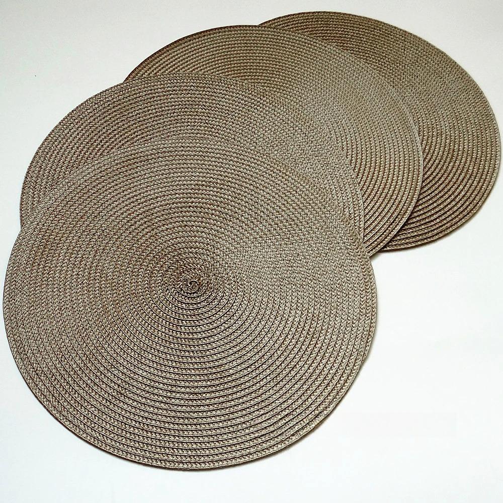 Round Placemats Set  Braided Circle Place Mat Washable Table Mats for Kitchen Dining Table Mixed Color Non-Slip Place mats