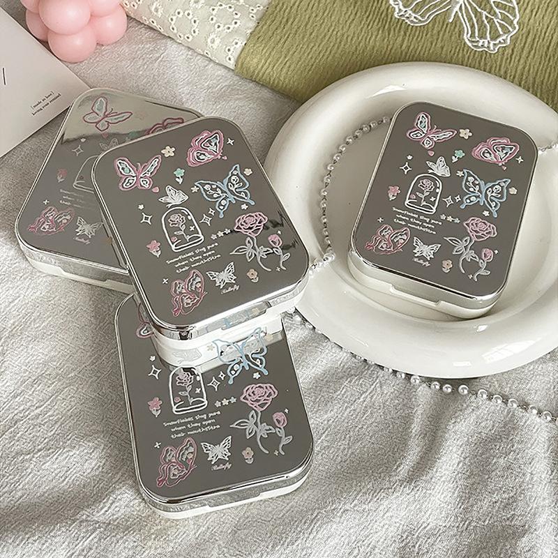 Два контейнера для контактных линз для девочек портативный мини-бокс для хранения контактных линз комплект