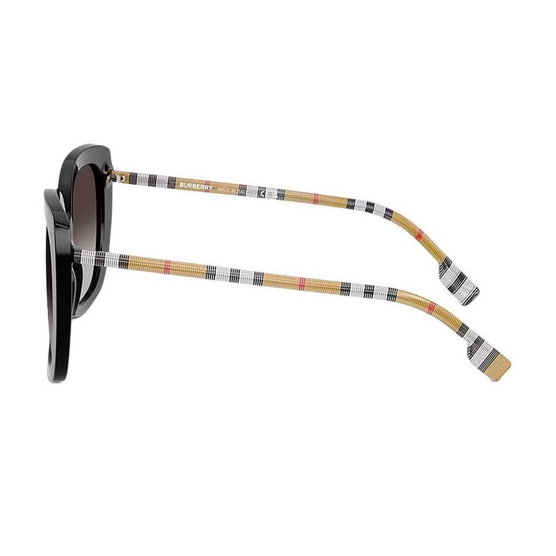 Burberry 4323F New Striped Series Elegant Vacation Style Fashion Square Sunglasses Women sunglasses Black BE-S-4323F-38538G