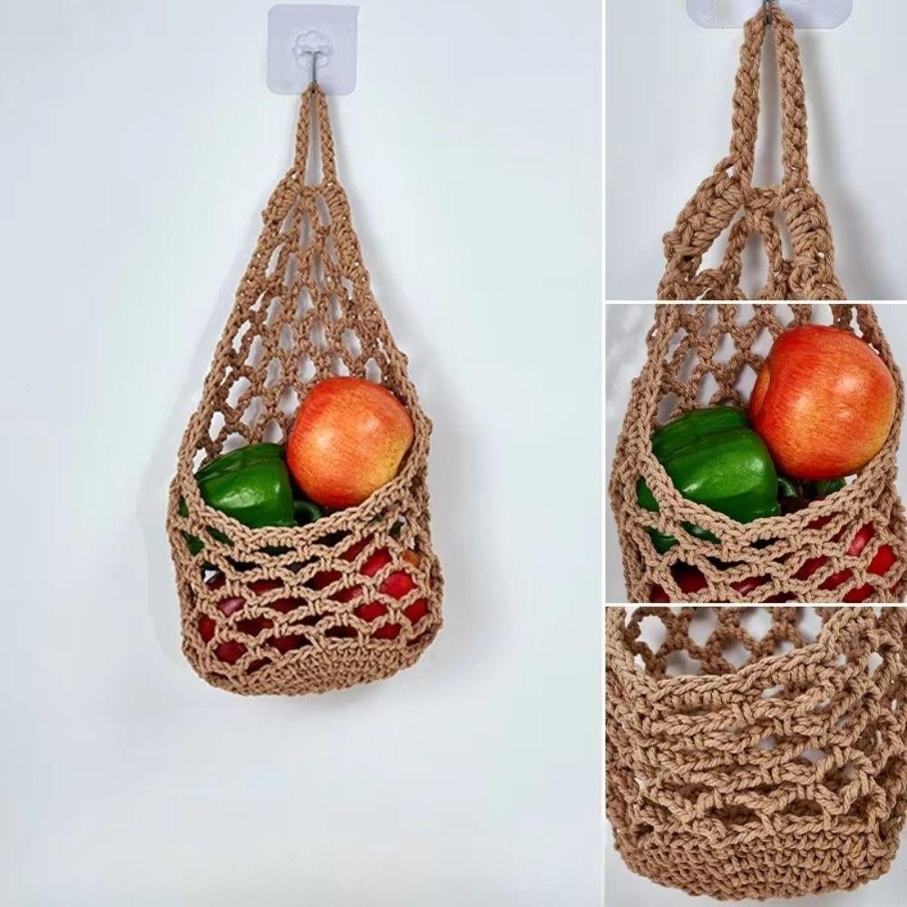 Portable Fruit Net Bag Kitchen Storage Storage Organizer Durable Hanging Basket Kitchen Use