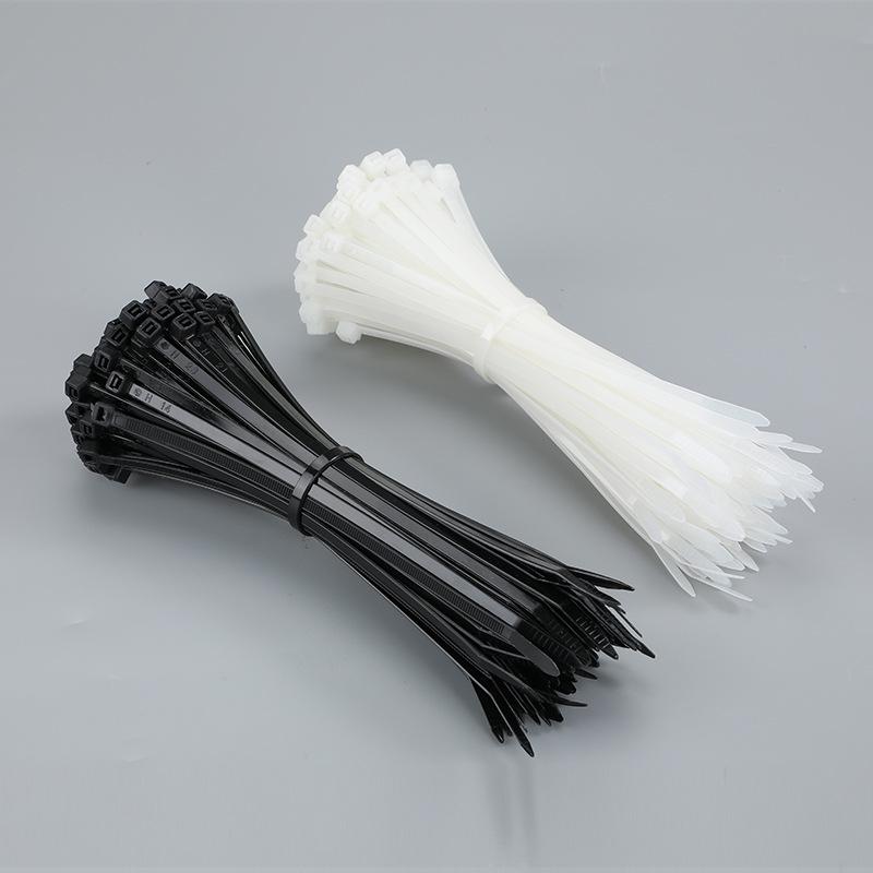 Nylon Self-Locking Cable Ties - Black, Small & Large Packs, Durable Tie Wraps for Bundling
